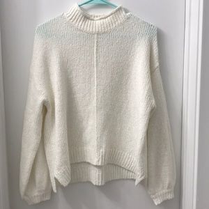 white knit sweater